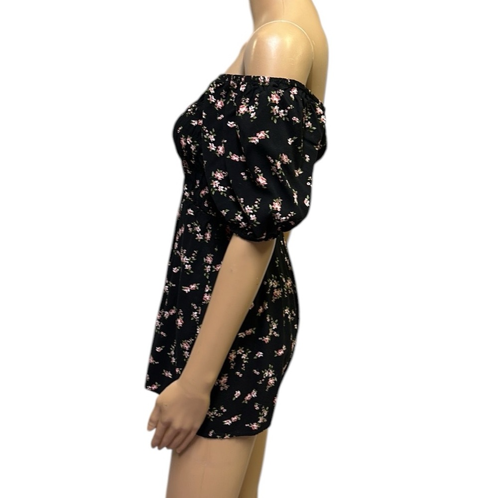 Hesperus Floral Rayon Off Shoulder Shorts Romper Juniors Large - Picture 5 of 12